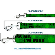 Dog Leash - KISS ME, I'M IRISH! Clovers/Kisses Greens/Black