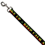 Buckle-Down Dog Leash - KEEP CALM AND SMOKE UP Black/Rasta