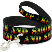 Buckle-Down Dog Leash - KEEP CALM AND SMOKE UP Black/Rasta
