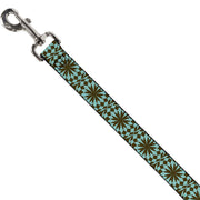 Dog Leash - Kaleidoscope Balls Turquoise/Brown