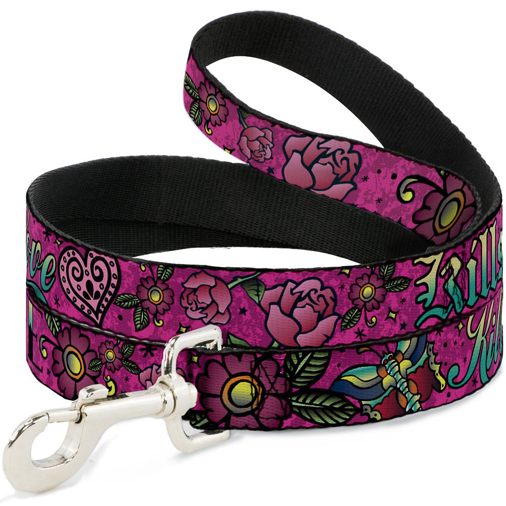 Dog Leash - Love Kills Pink