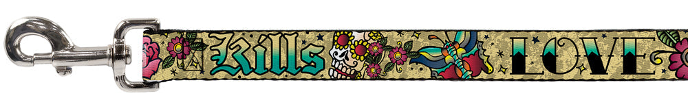 Dog Leash - Love Kills Tan