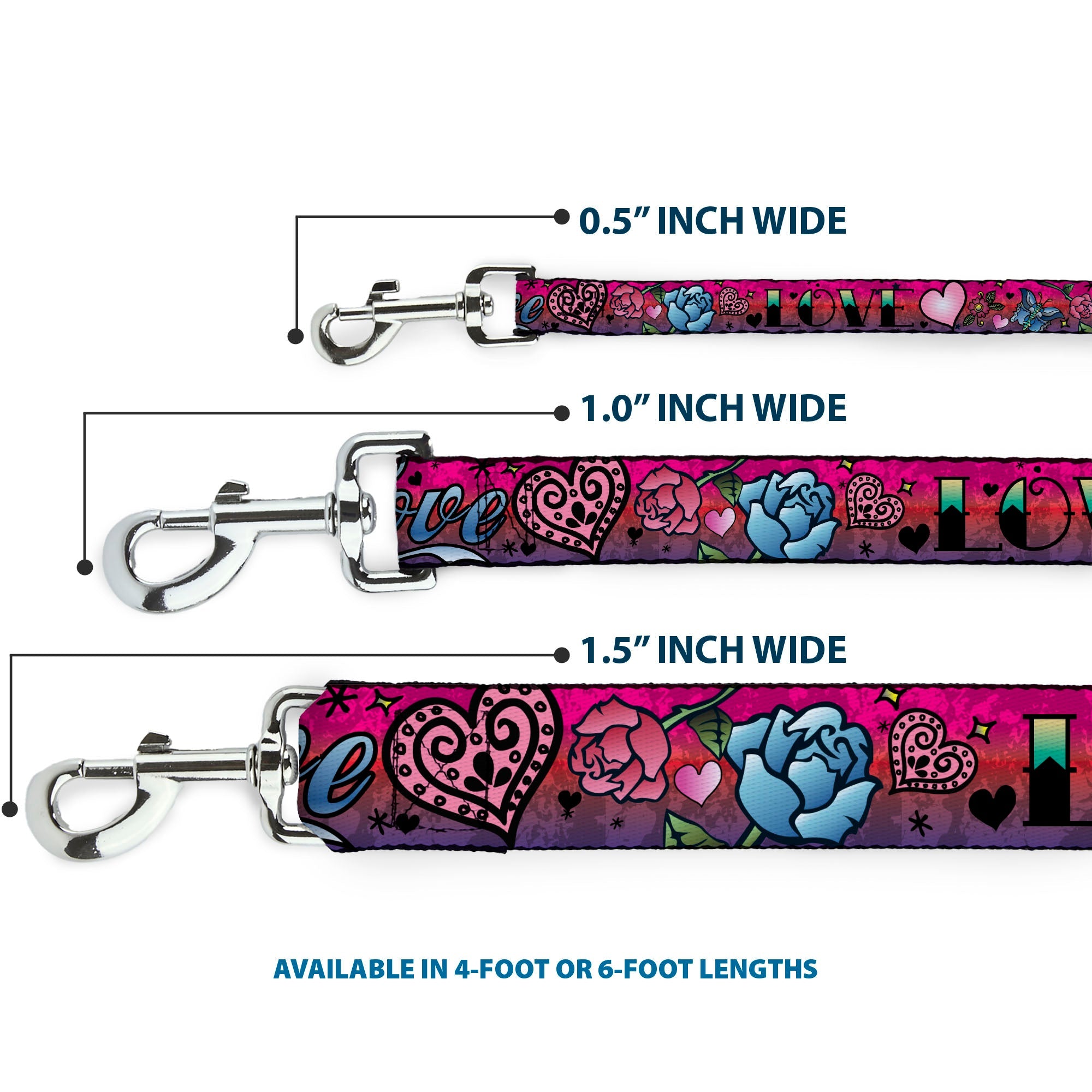 Dog Leash - Love Love Pink