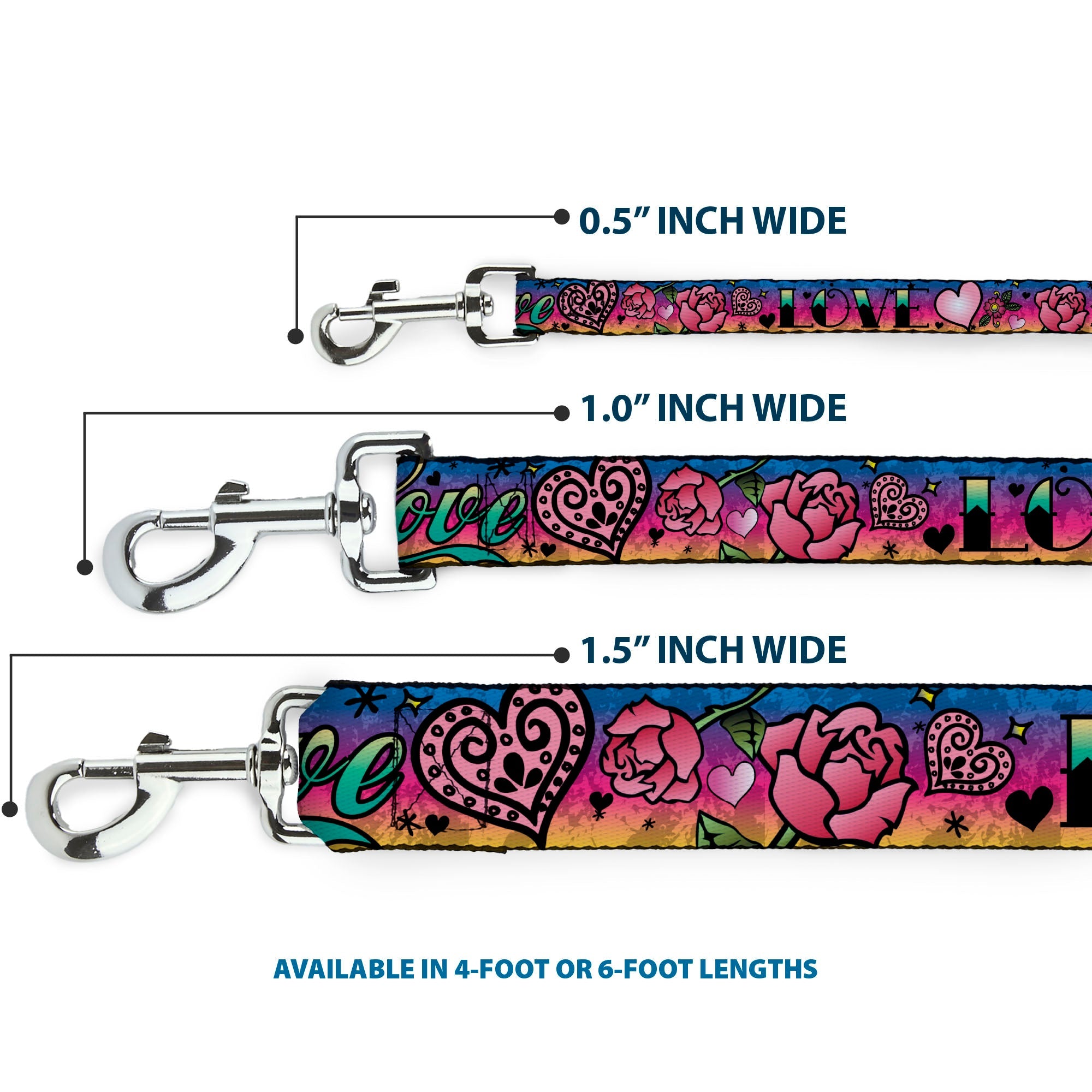 Dog Leash - Love Love Purple