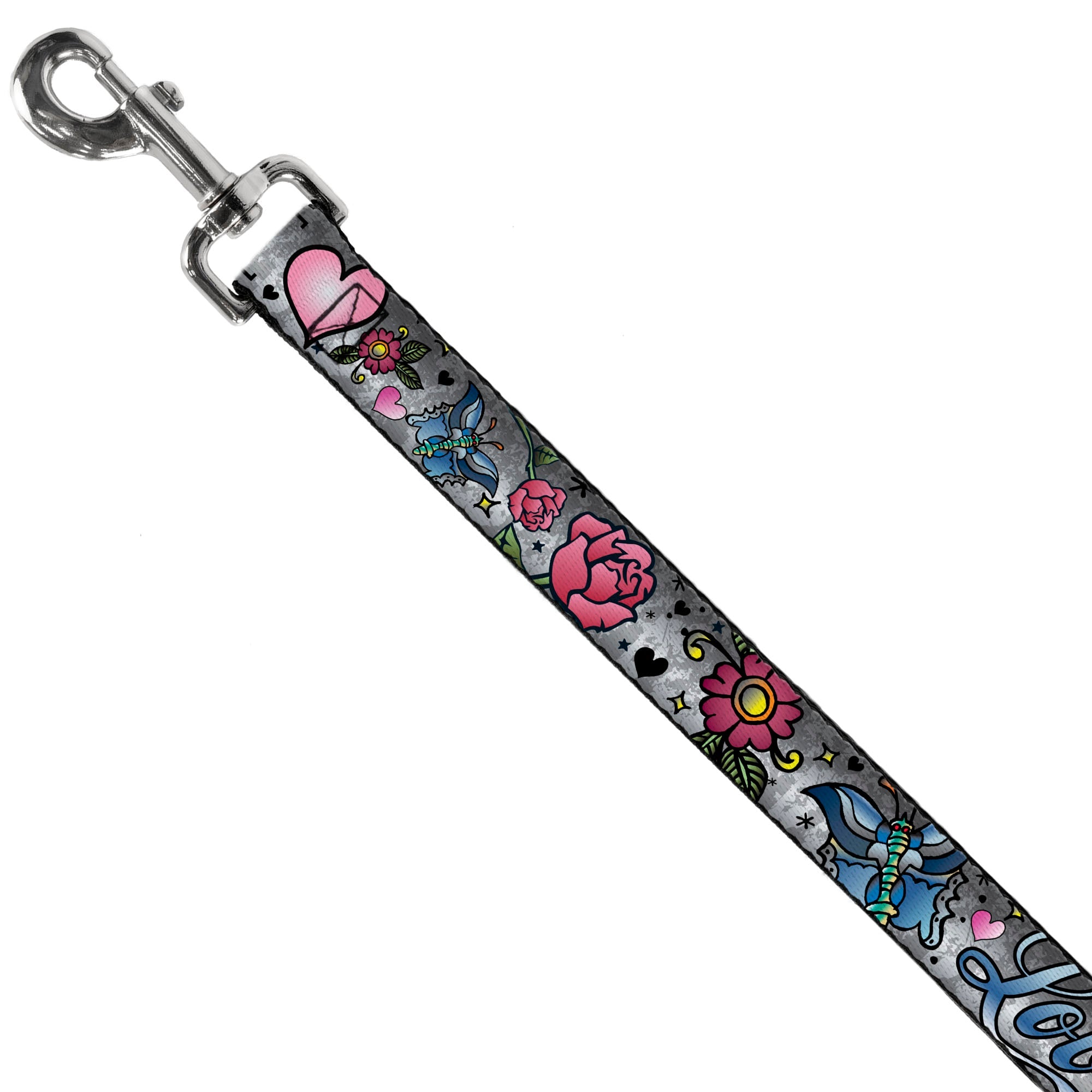 Dog Leash - Love Love Gray