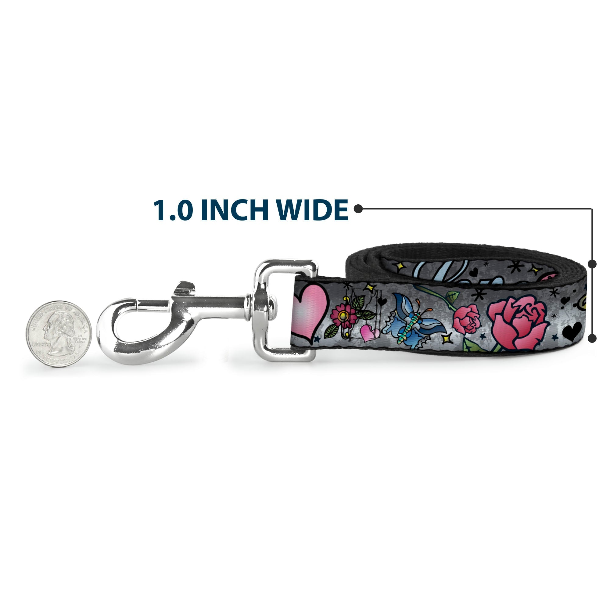 Dog Leash - Love Love Gray