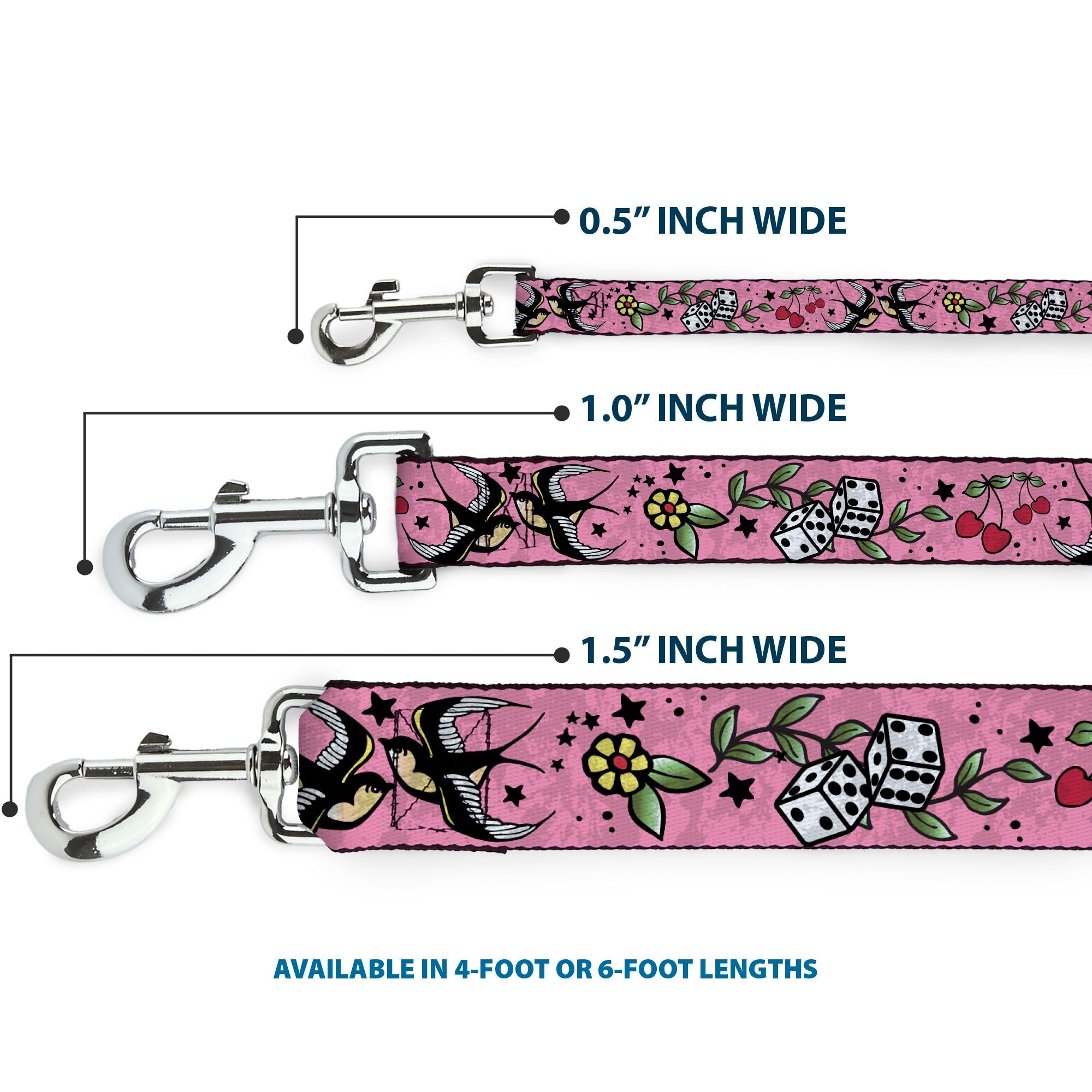 Dog Leash - Lucky CLOSE-UP Pink