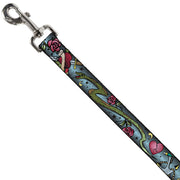 Dog Leash - Live Hard Die Young CLOSE-UP Turquoise