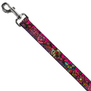 Dog Leash - Love Kills CLOSE-UP Pink