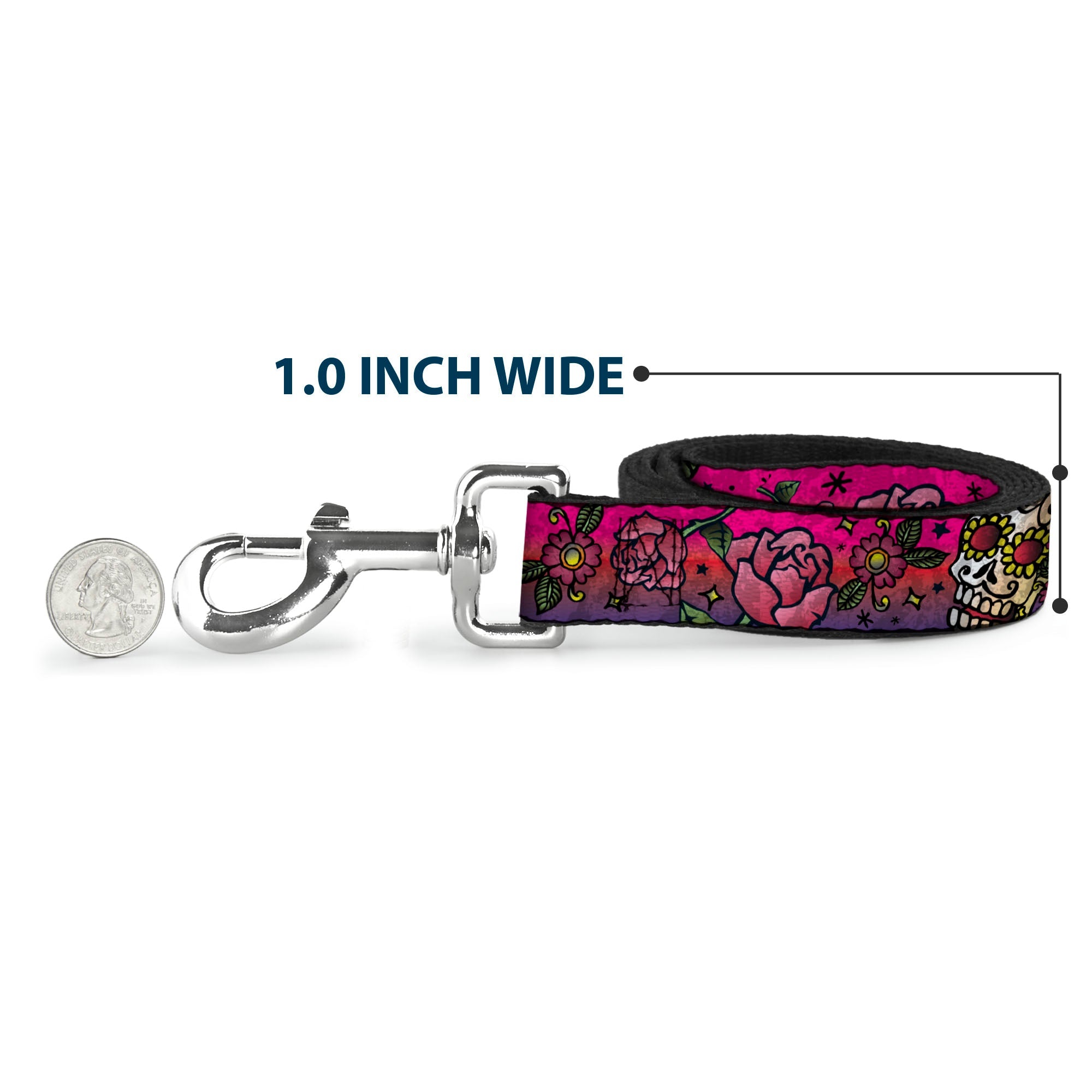 Dog Leash - Love Kills CLOSE-UP Pink