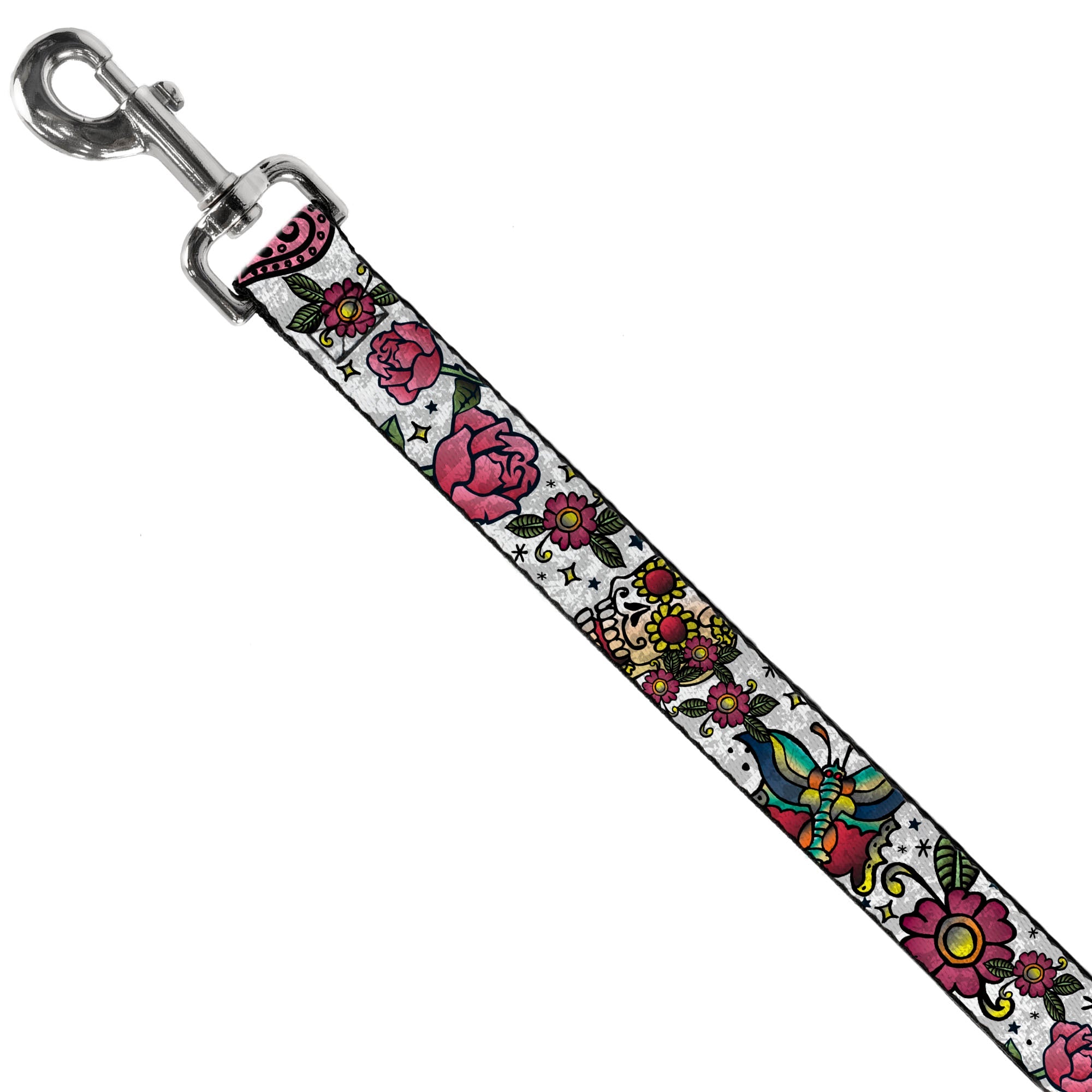 Dog Leash - Love Kills CLOSE-UP White
