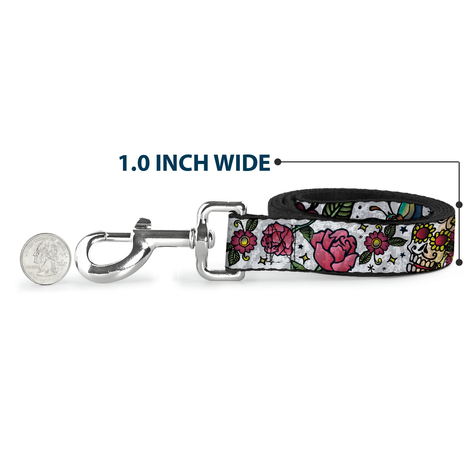 Dog Leash - Love Kills CLOSE-UP White