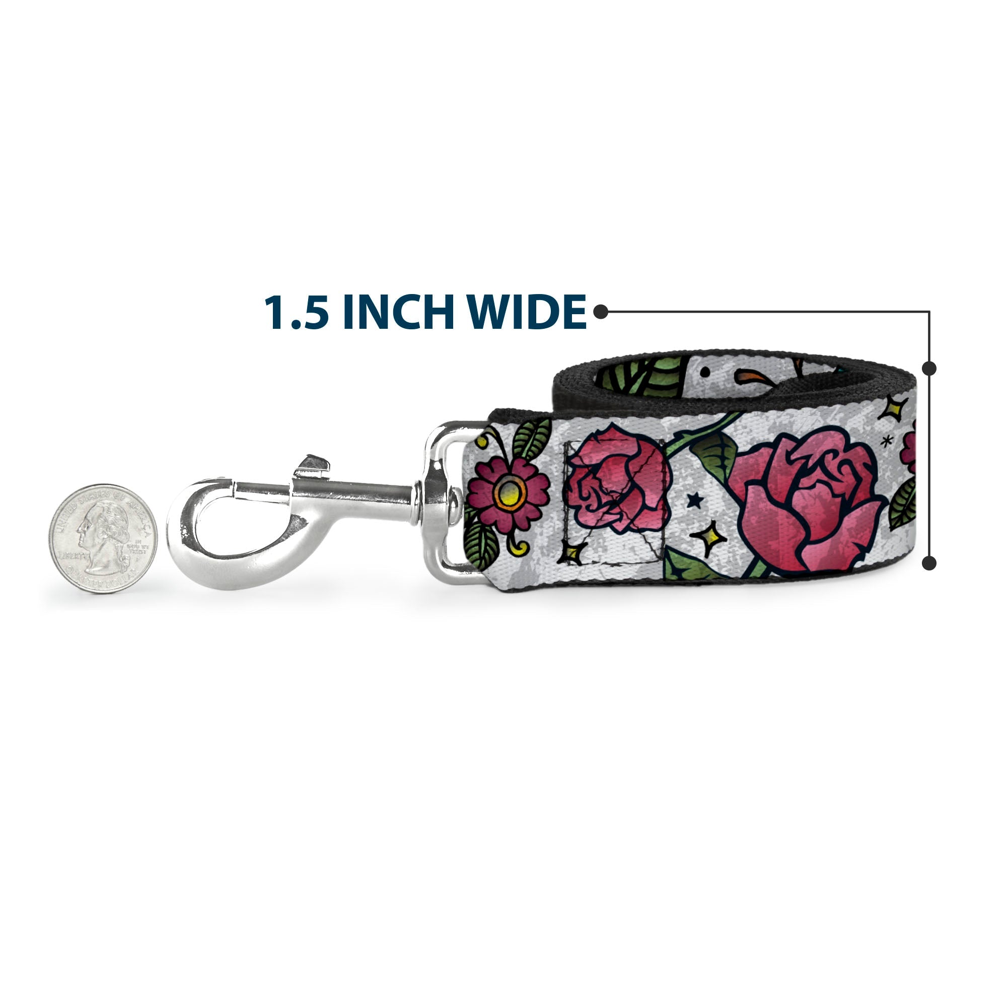 Dog Leash - Love Kills CLOSE-UP White