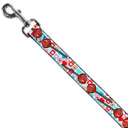 Dog Leash - Lollipop Hearts White