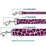 Dog Leash - Leopard CLOSE-UP Pink