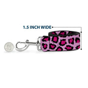 Dog Leash - Leopard CLOSE-UP Pink
