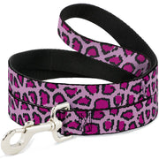 Dog Leash - Leopard CLOSE-UP Pink