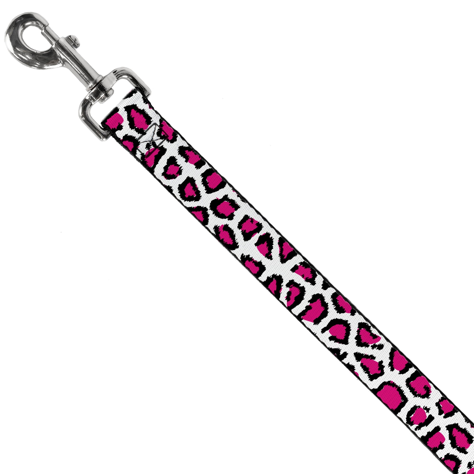 Dog Leash - Leopard White/Fuchsia