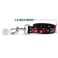 Load image into Gallery viewer, Dog Leash - Love Me w/Sketch Stars & Checkers Black/Fuchsia/White
