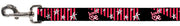 Dog Leash - Love Me w/Sketch Stars & Stripes Black/Fuchsia/White