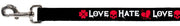 Dog Leash - Love/Hate Black/White/Fuchsia