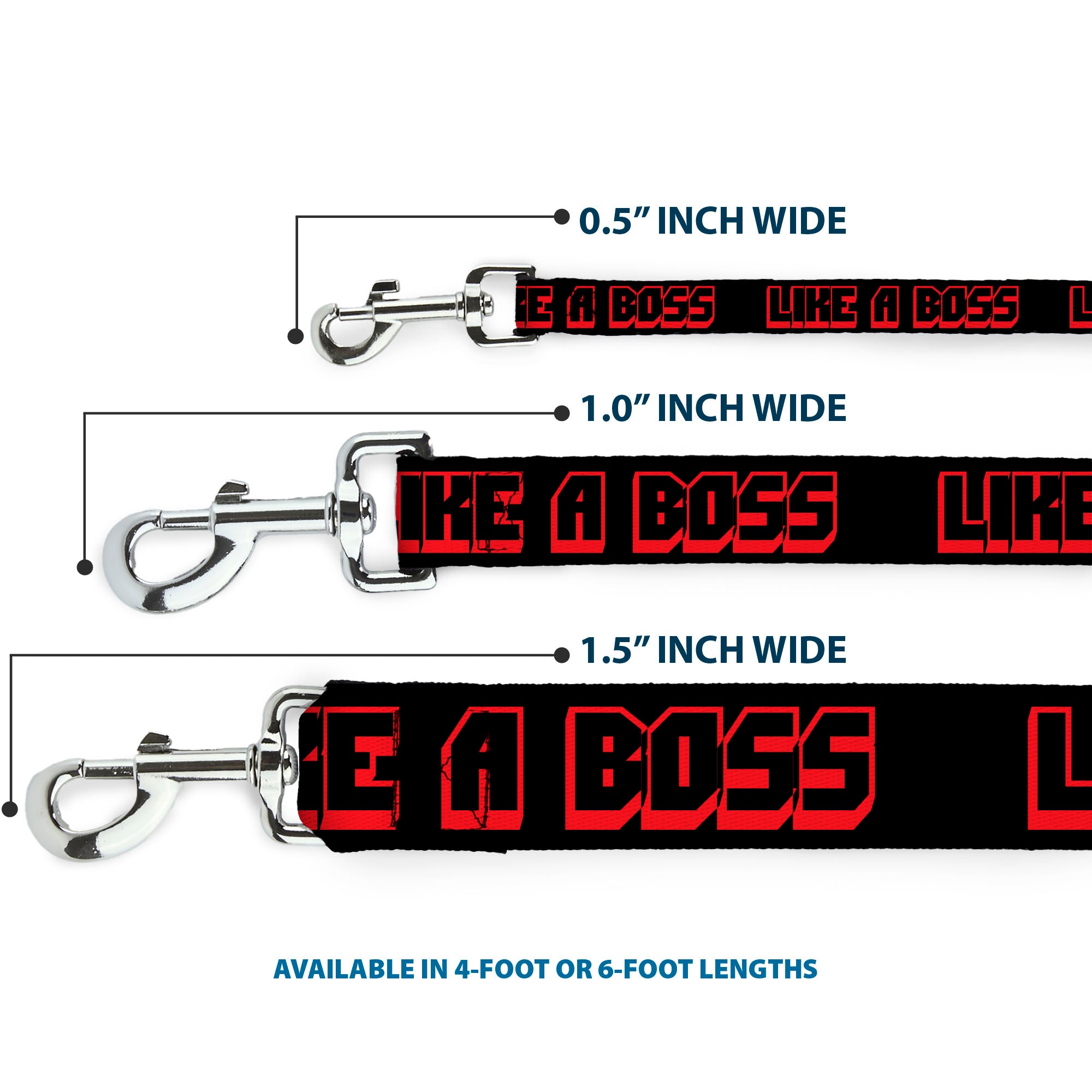 Dog Leash - LIKE A BOSS Black/Red
