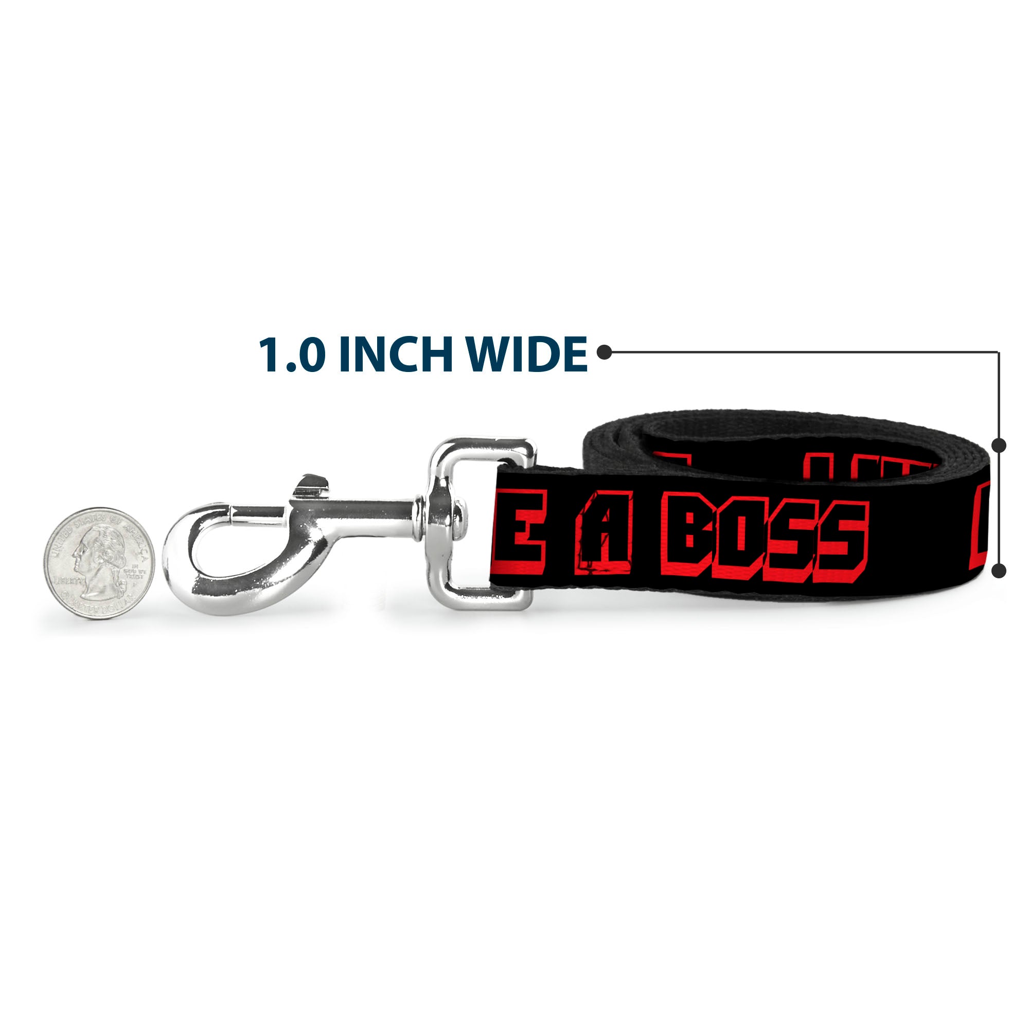 Dog Leash - LIKE A BOSS Black/Red
