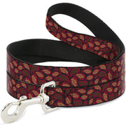 Dog Leash - Leaves Swirl Navy/Burgundy