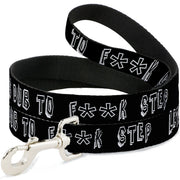 Buckle-Down Dog Leash - LETS DUB TO F**K STEP Black/White