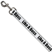Dog Leash - LIKE A BOSS White/Black