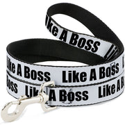Dog Leash - LIKE A BOSS White/Black