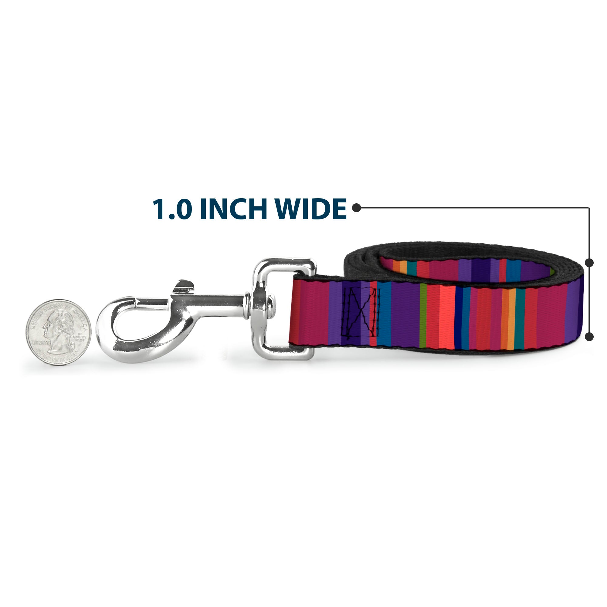 Dog Leash - Lines Reds/Purples