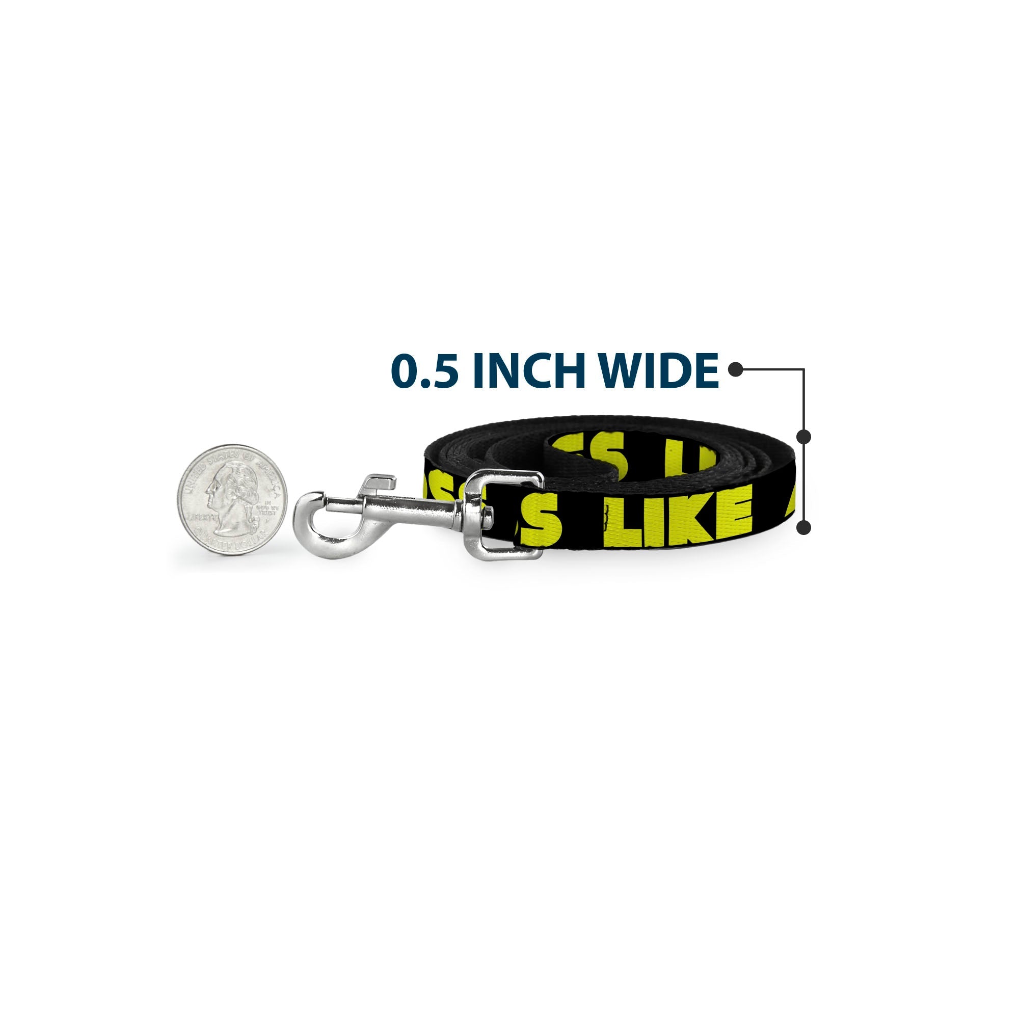 Dog Leash - LIKE A BOSS Black/Yellow