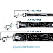 Dog Leash - LIVING THE DREAM Scroll Gray/Black/White