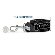Dog Leash - LIVING THE DREAM Scroll Gray/Black/White