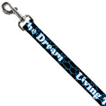 Load image into Gallery viewer, Dog Leash - LIVING THE DREAM/Clouds Black/Blue/White
