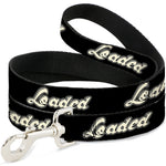 Buckle-Down Dog Leash - LOADED Script Black/Cream