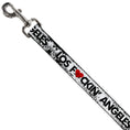 Load image into Gallery viewer, Buckle-Down Dog Leash - LOS F*CKIN' ANGELES Heart Weathered White/Black/Red
