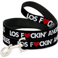 Load image into Gallery viewer, Dog Leash - LOS F*CKIN' ANGELES Heart Black/White/Red
