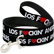 Dog Leash - LOS F*CKIN' ANGELES Heart Black/White/Red
