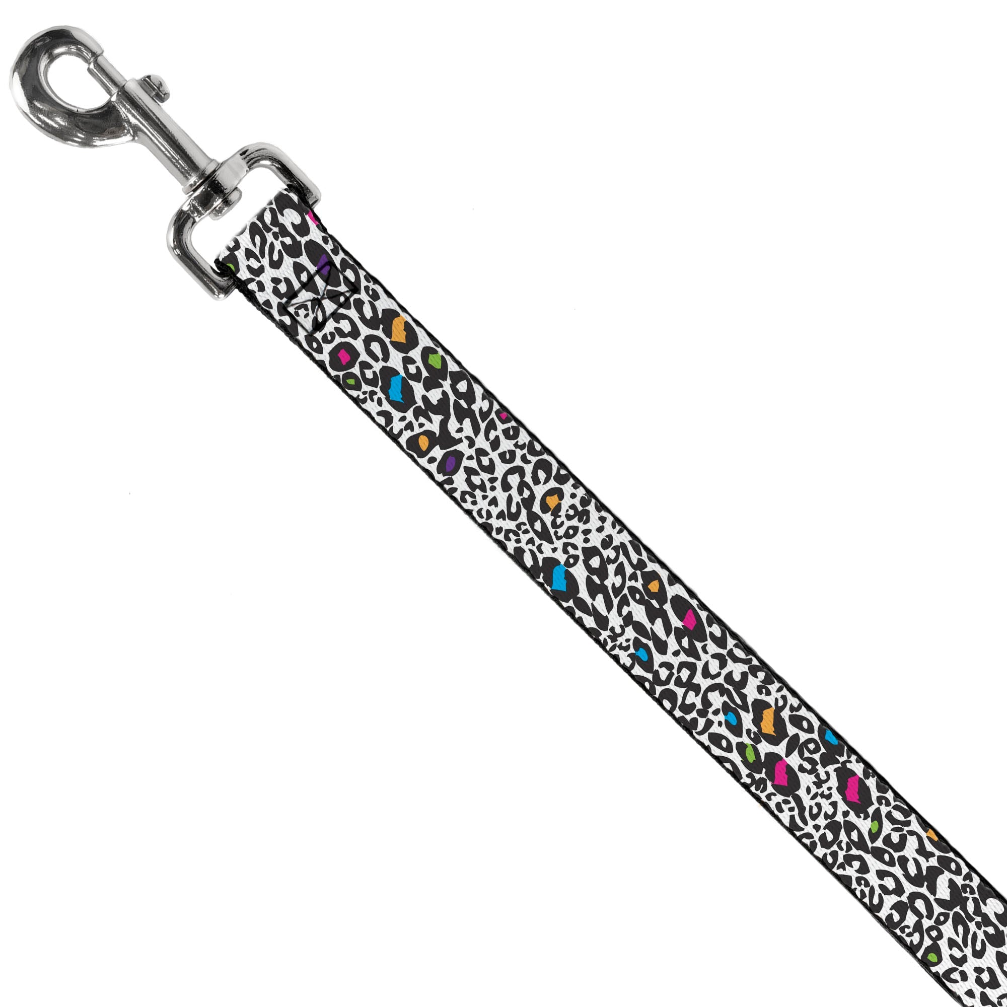 Dog Leash - Leopard White/Black/Multi Color