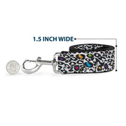 Dog Leash - Leopard White/Black/Multi Color