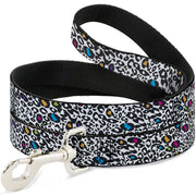 Dog Leash - Leopard White/Black/Multi Color