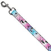 Dog Leash - Leopard White/Pinks/Blues/Black