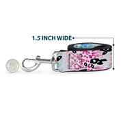 Dog Leash - Leopard White/Pinks/Blues/Black