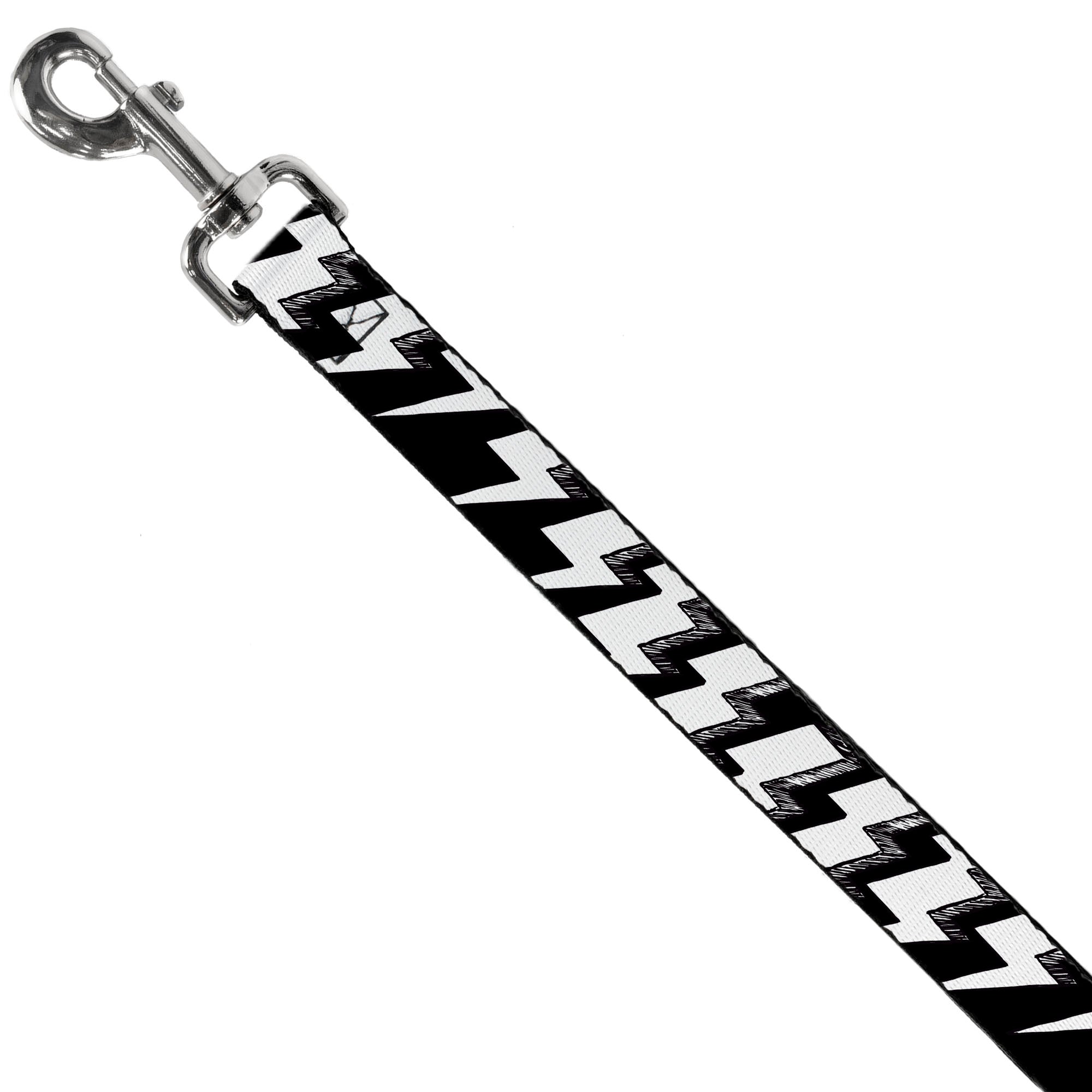 Dog Leash - Lightning Bolts Sketch Black/White