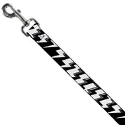 Dog Leash - Lightning Bolts Sketch Black/White