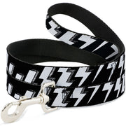 Dog Leash - Lightning Bolts Sketch Black/White