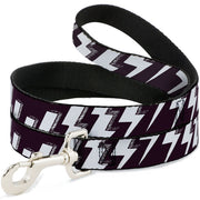 Dog Leash - Lightning Bolts Sketch Plum/White