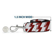 Dog Leash - Lightning Bolts Sketch Red/White
